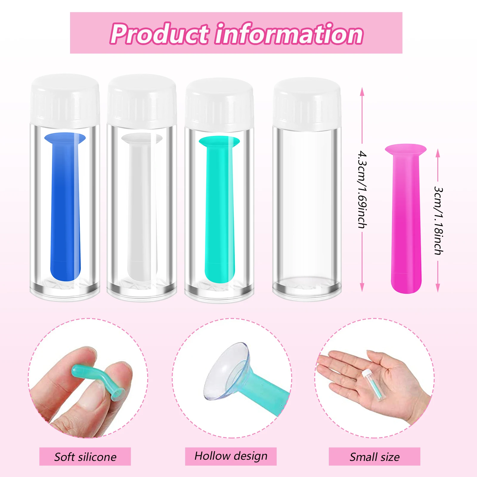 4 Pieces Contacts Lens Inserter Extractor Suction Stick Pocket Party Lenses Applicator Storage Container Box Organizer