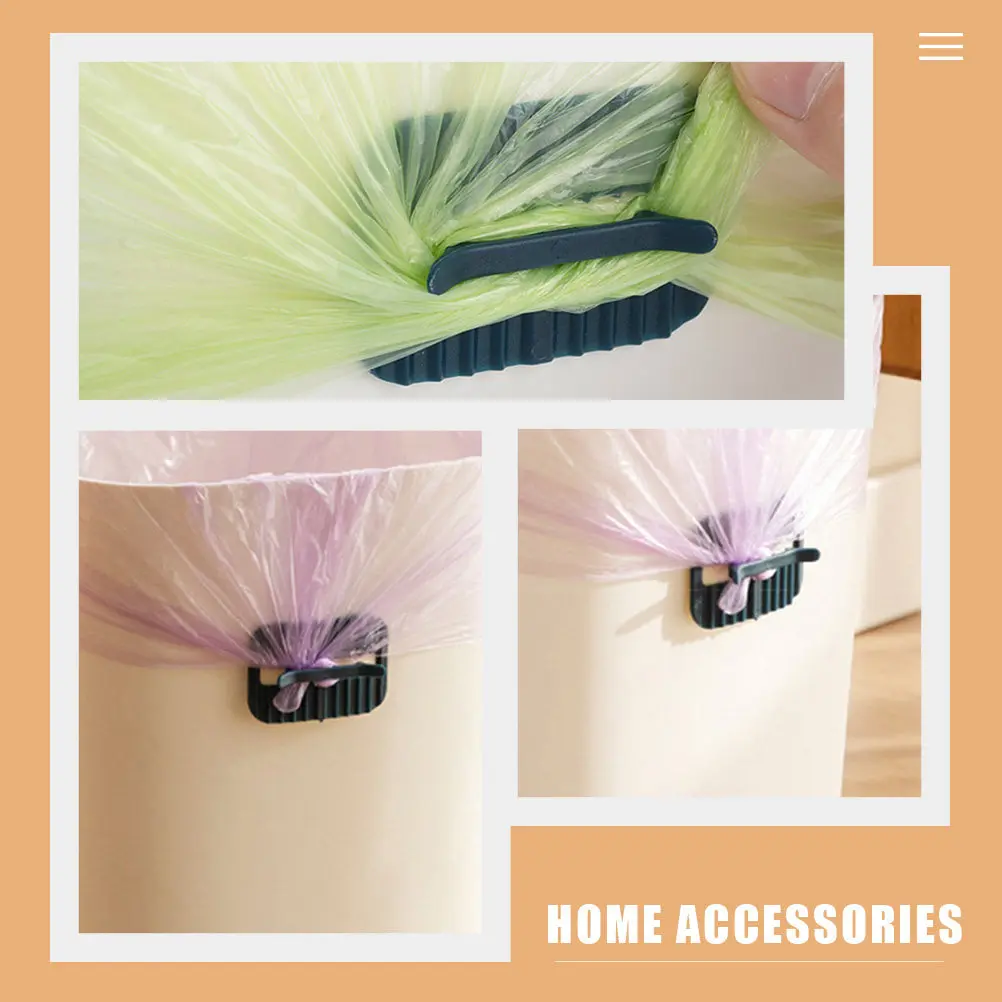 8Pcs Trash Bag Clamp Plastic Garbage Can Clips Sturdy Anti-Drop Holder for Waste Bin Household Accessories Trash Bag Clips