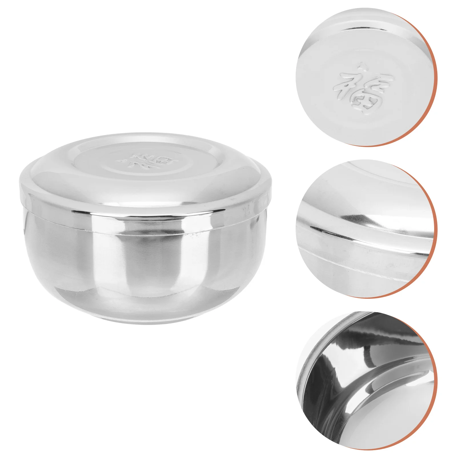 

Double-Layer Stainless Steel Rice Bowl Korean Style Soup Food Storage Thickened Home Kitchen Bowl for Pickles Salad Soups