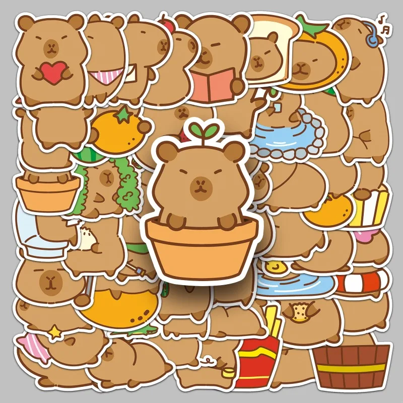 51 Stück Cartoon Persönlichkeit Capybara kreative Graffiti dekorative Aufkleber