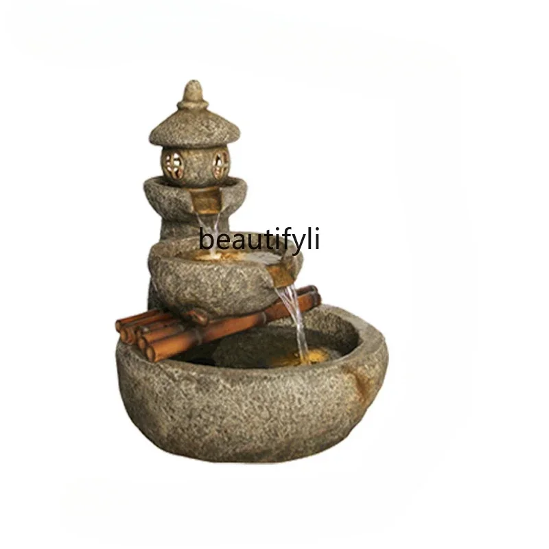 Japanese-style courtyard fish pond landscape  yard garden landscaping arrangement villa outdoor running water fountain ornament