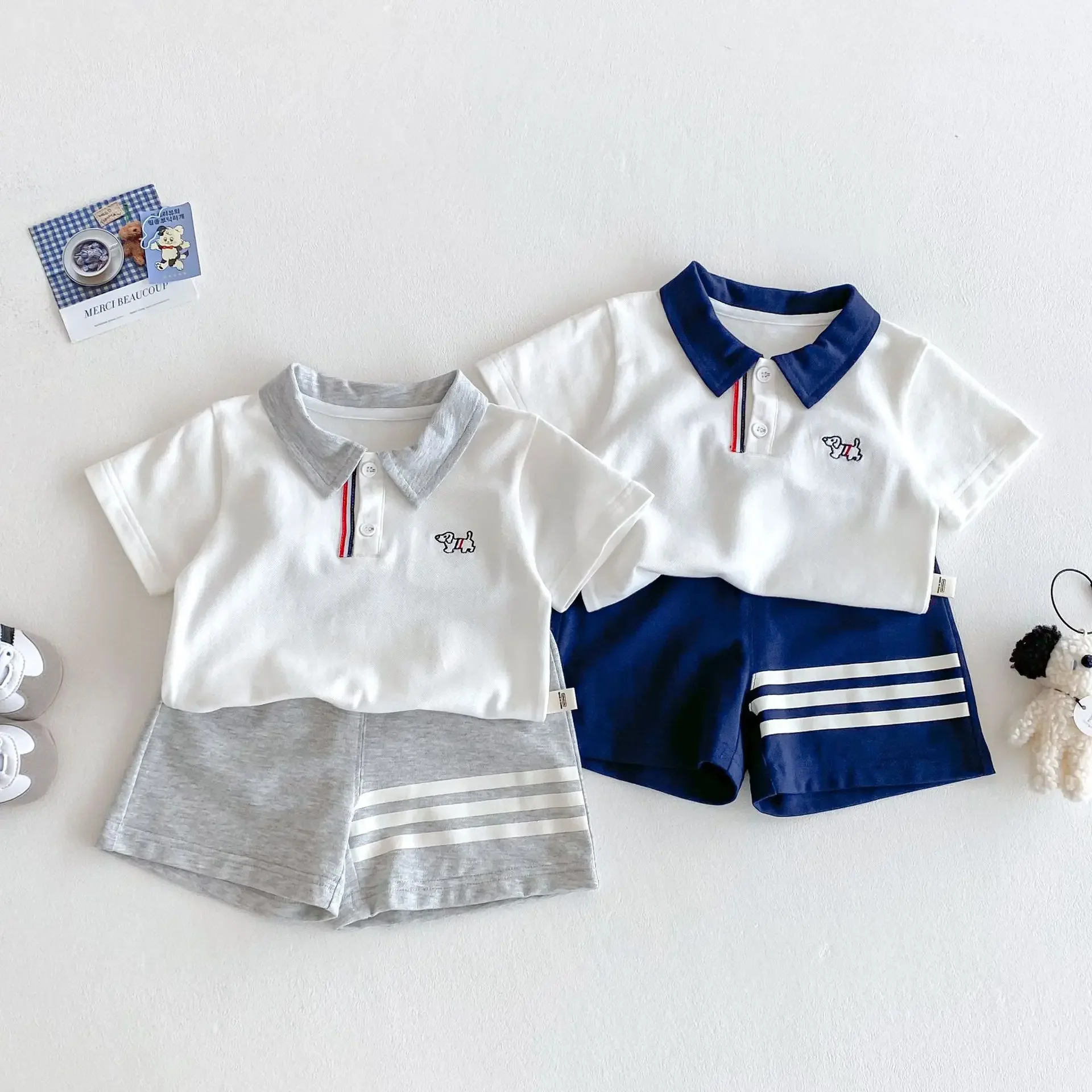 Children's Western Style Sports Set 2025 Summer New Style for Boys and Girls Baby Fashion Academy Style Sports