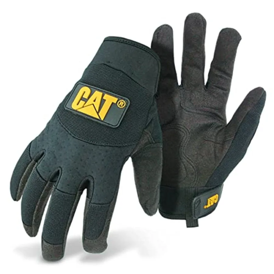 

® 012212J Spandex Back Utility Gloves Black Jumbo Water-Resistant Clarino Palm Gloves with Adjustable Wrists
