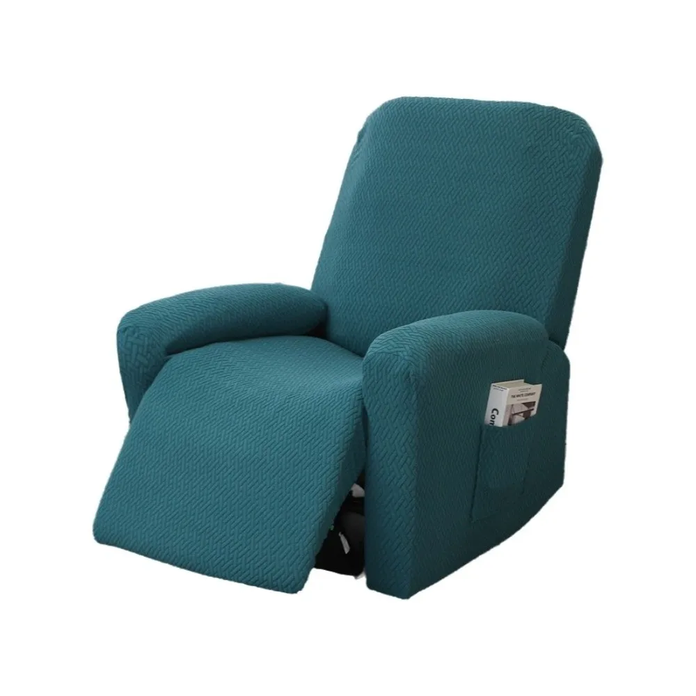 Durable Elastic 1 Seat Sofa Cover Non Slip Stain Resistant Recliner Cover with Pocket Wear-resistant Sofa Protector Study