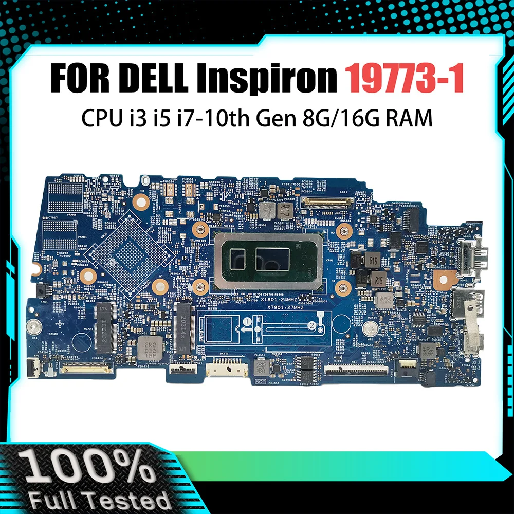 

Notebook Mainboard For Dell Inspiron 5300 19773-1 00HTT8 0X4C7V Laptop Motherboard with I3 I5 I7 10th Gen CPU RAM 8G 16G