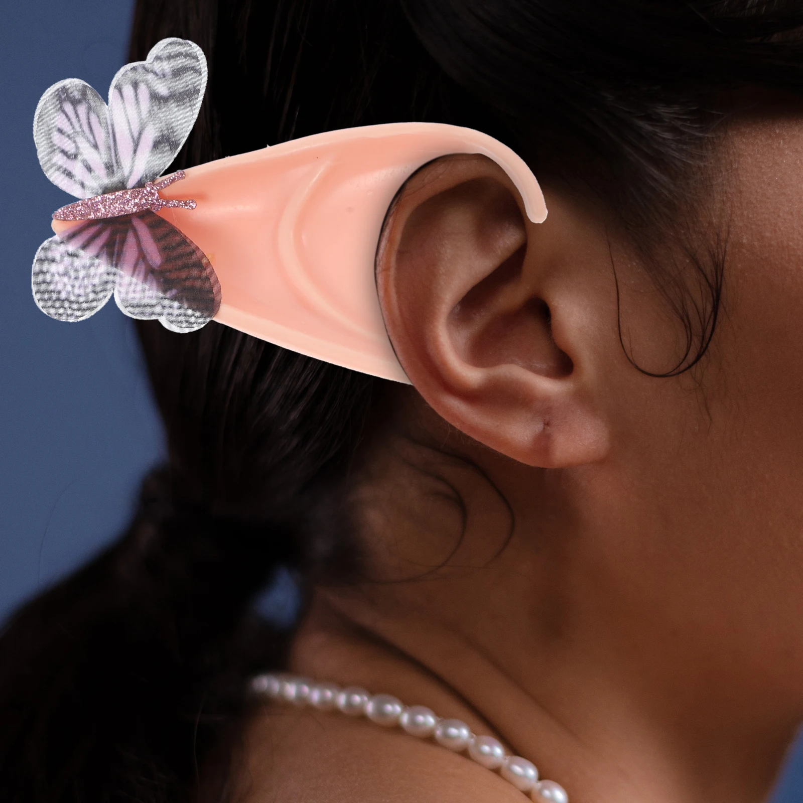 

Butterfly Elf Ears Props Pink Butterfly 12cm Fairy Ears for Girl Stage Performance Photography Accessories Cosplay Party