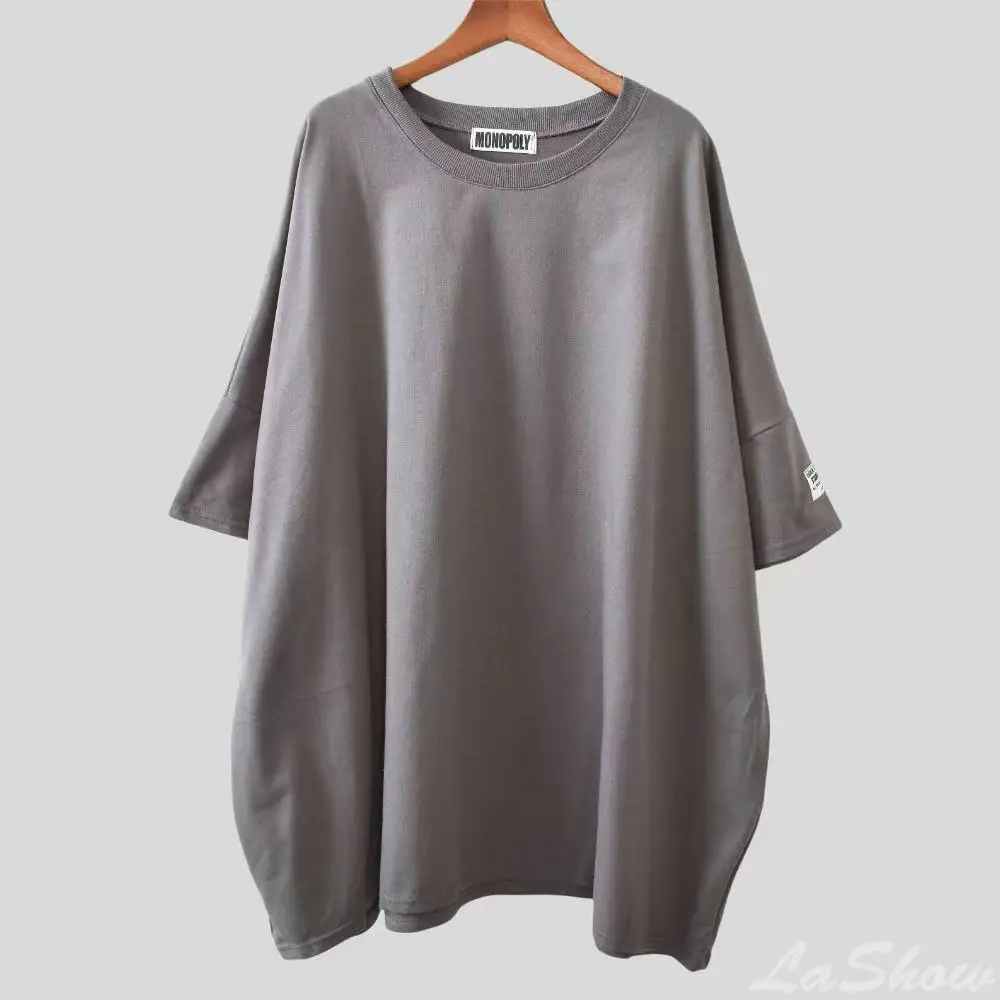 Übergrößes T-Shirt für Erwachsene, Locker Sitzendes Freizeitoberteil für Mollige Frauen und Teenager-Mädchen, Figurformendes Sport-T-Shirt mit Rundhalsausschnitt, Trendiges Erwachsenen-Oberteil – Detail 13