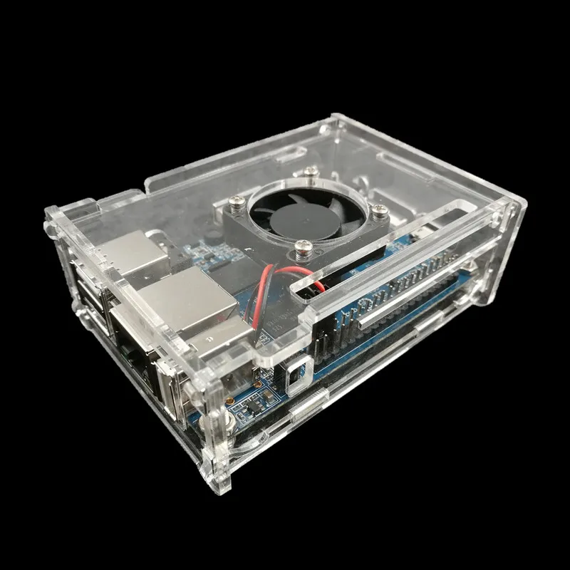 Orange Pi Fall Transparent Acryl Fall mit Lüfter Kühlkörper für Orange Pi PC, PC Plus und PC2