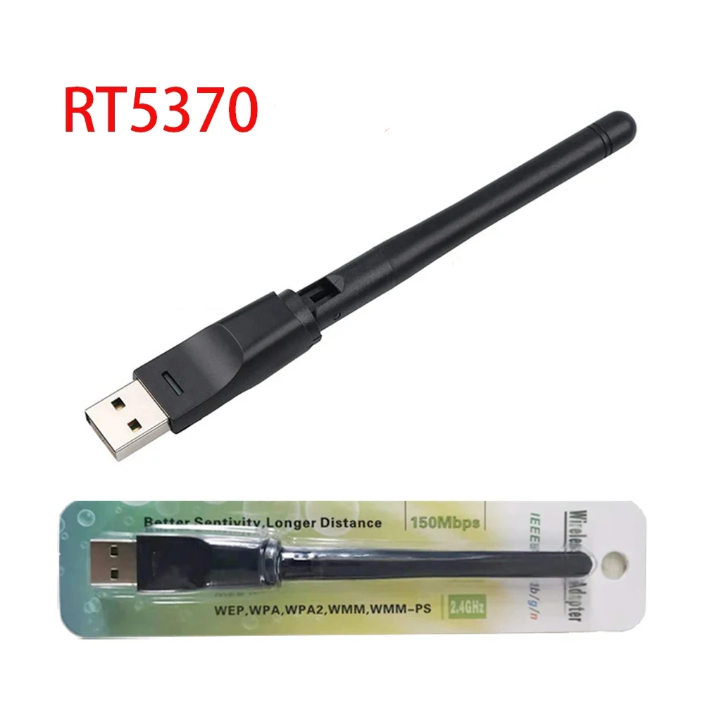 2.4G 150M Wireless USB WiFi Adapter 2DB Wifi Antenna WLAN Network Card USB WiFi Receiver RT5370 Chip for PC TV Box