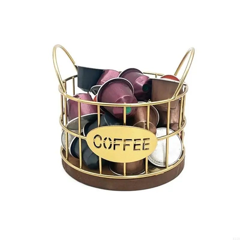 Soporte café duradero KX4B, cesta almacenamiento café, organizador cápsulas café capacidad, cesta