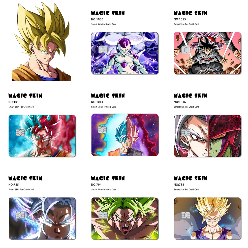 

Anime Dragon Ball Kakarot Bank Card Small Chip Film Skin Cartoon Frieza Credit Card Waterproof Protection Decorative Stickers