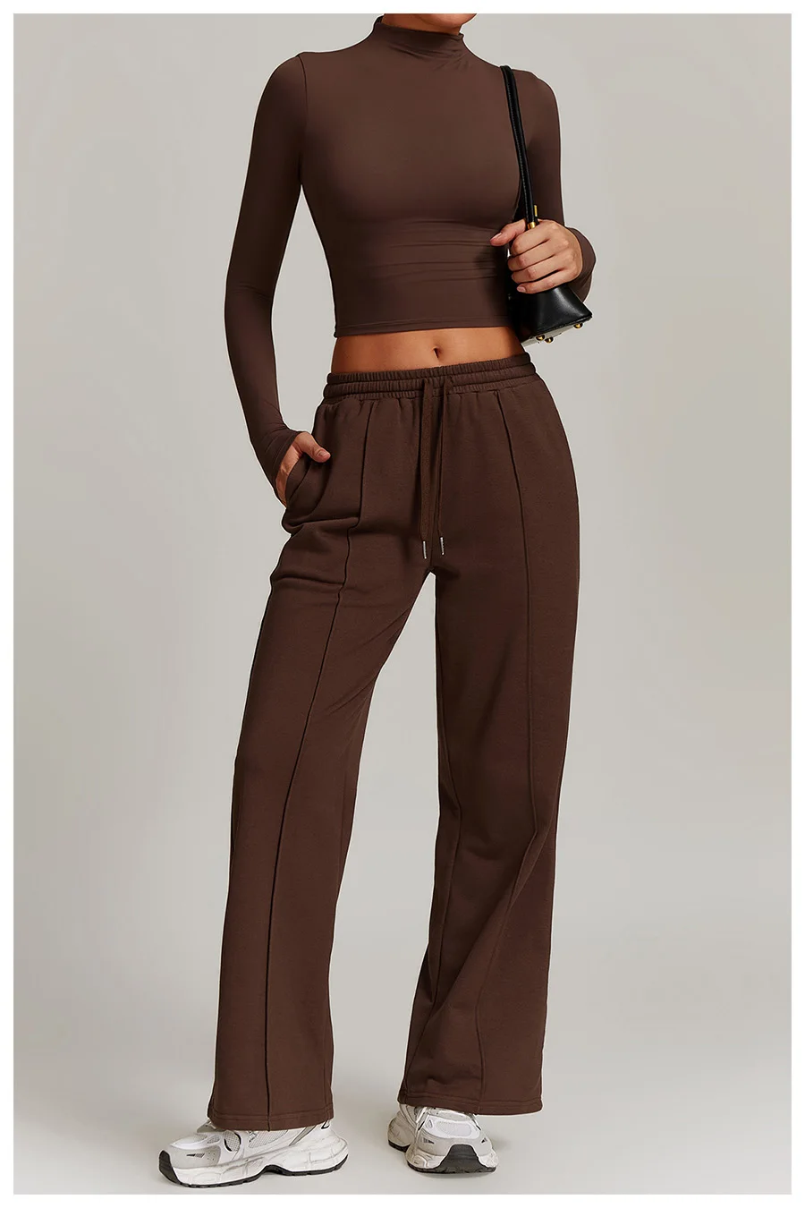 Yoga-Set 2-teilig, Sportbekleidung, Trainingsanzug, Gym-Hose, Langarm-Slim-Fit-Workout-Shirt, Damen-Fitness-Set – Detail 14