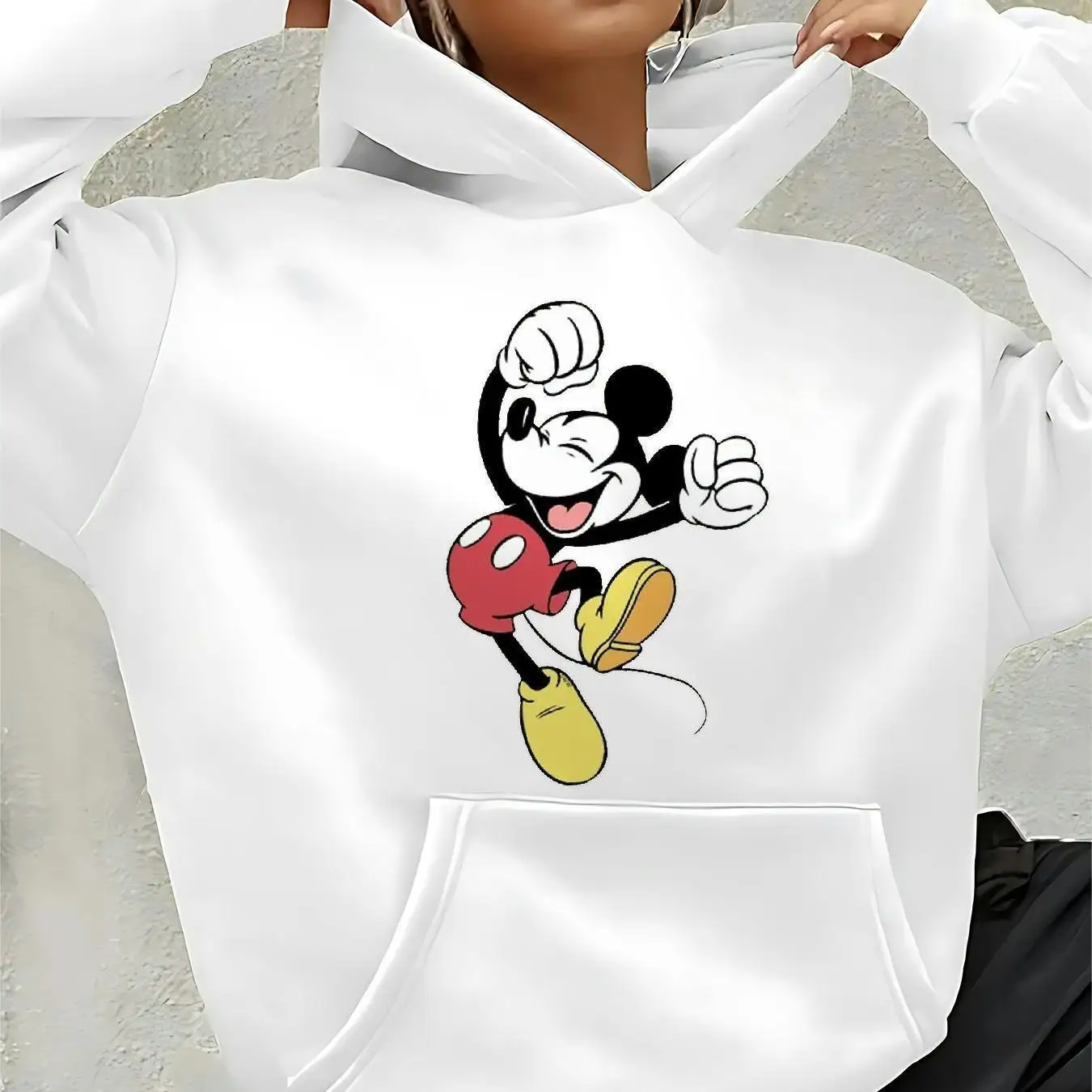 Frauen Disney Mickey Mouse Hoodies Mode Übergroße Streetwear Unisex Sweatshirts Herbst und Winter Fleece Casual Vielseitig