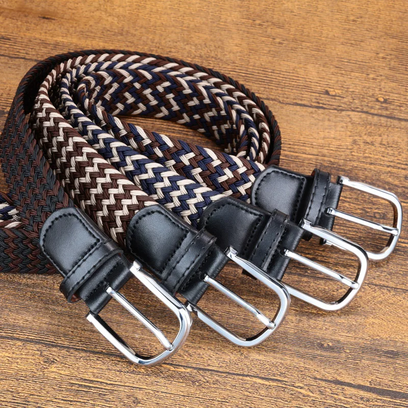 2024 New Elastic Canvas Belt Korean Edition Casual Needle Buckle High Quality Men And Women's Army Hunting Training Travel Belt