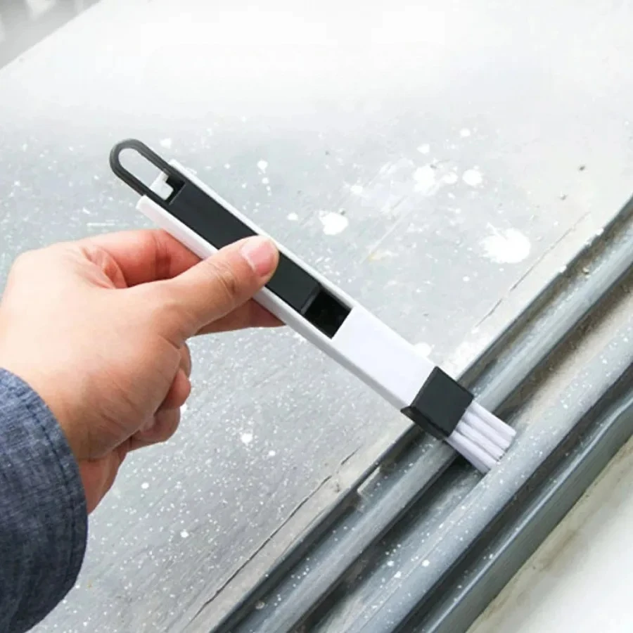 Portable Two-in-one Cleaning Brush Multifunctional Door and Window Keyboard Groove Cleaner Dust Shovel Window Rail Cleaning Tool