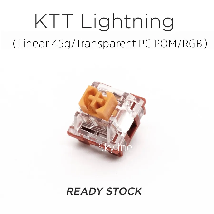 

KTT Lightning Switch Mechanical Keyboard Content Linear 45g Transparent PC POM Shaft RGB Switch Free Shipping