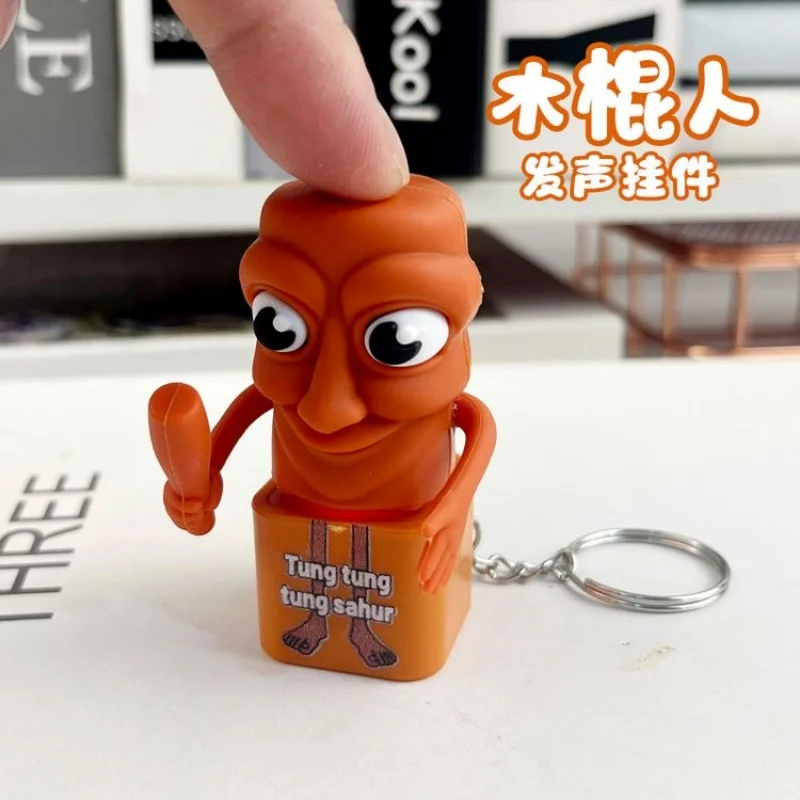 

Stickman Fidget Button Keychain Shan Hai Jing Stress Relief Toy LED Light Sound Creative Decompression Key Pendant Gift