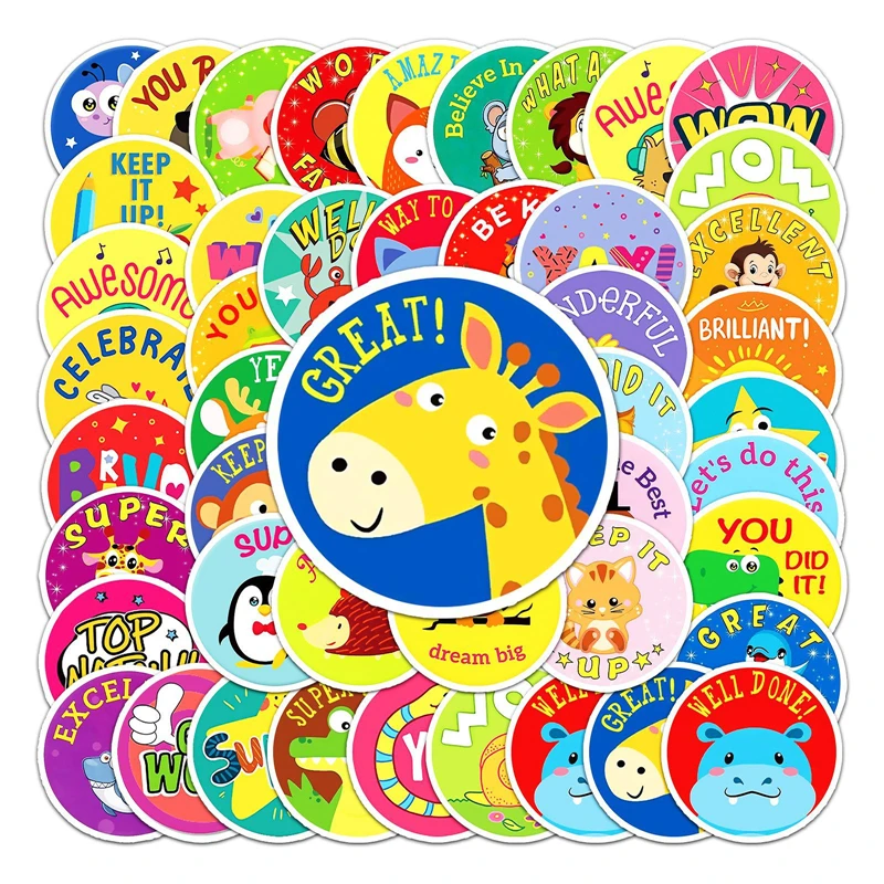 50pcs Child rewards Stickers decal scrapbooking diy home decoration phone laptop waterproof cartoon accessories