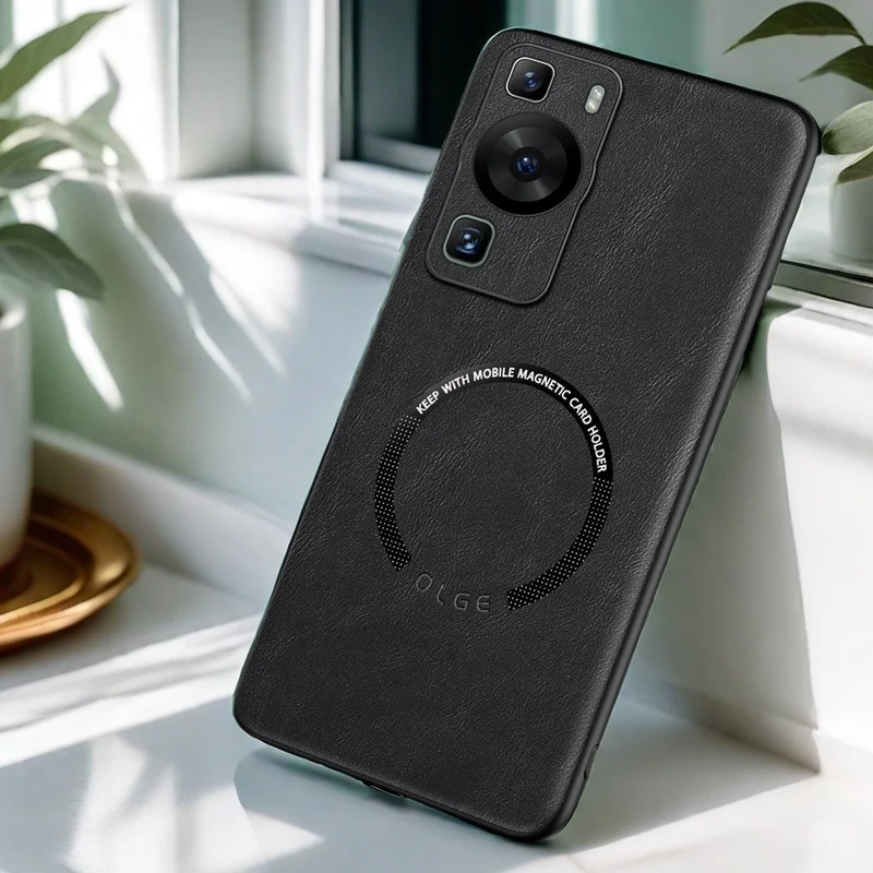 

Магнитный чехол для Huawei P60 P50 P40 Pro, роскошный чехол из искусственной кожи P60 50, 40 кожаный защитный чехол на заднюю панель