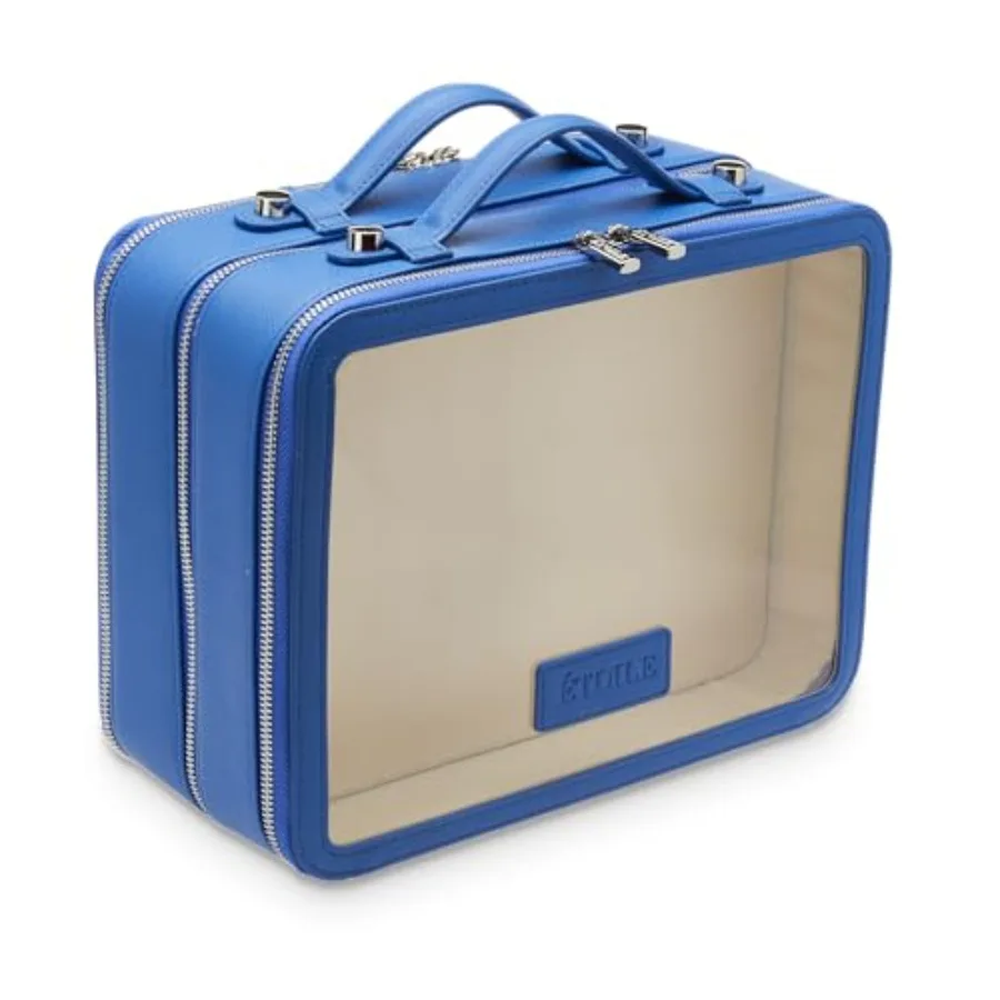 

Большой косметический органайзер-кейс с двумя отделениями, цвет кобальт, для туалетных принадлежностей