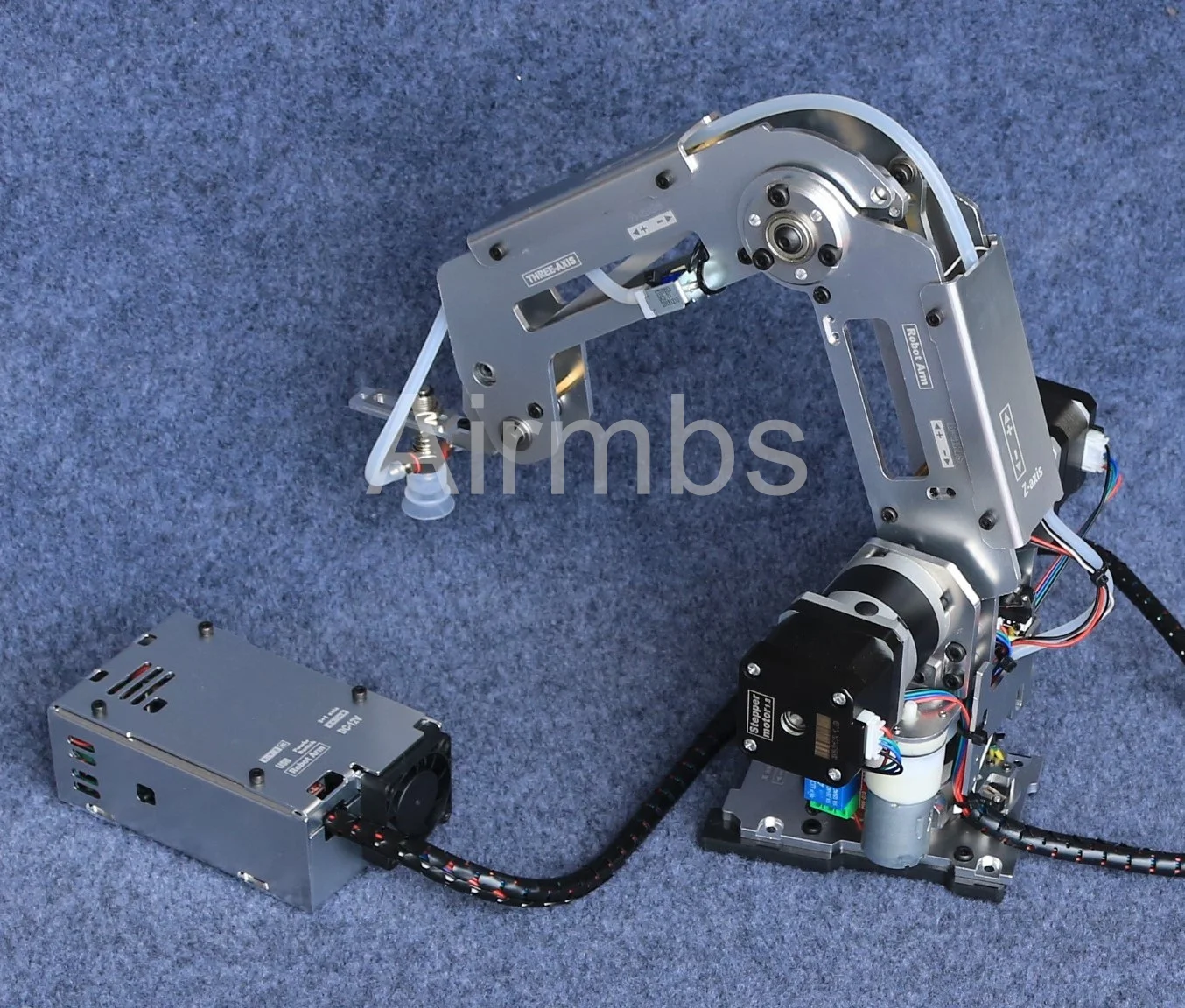 Kit Lengan Robot Mekanik Manipulator Logam Arduino 4 DOF dengan Motor Stepper, Pegangan Cangkir Hisap, Model Industri