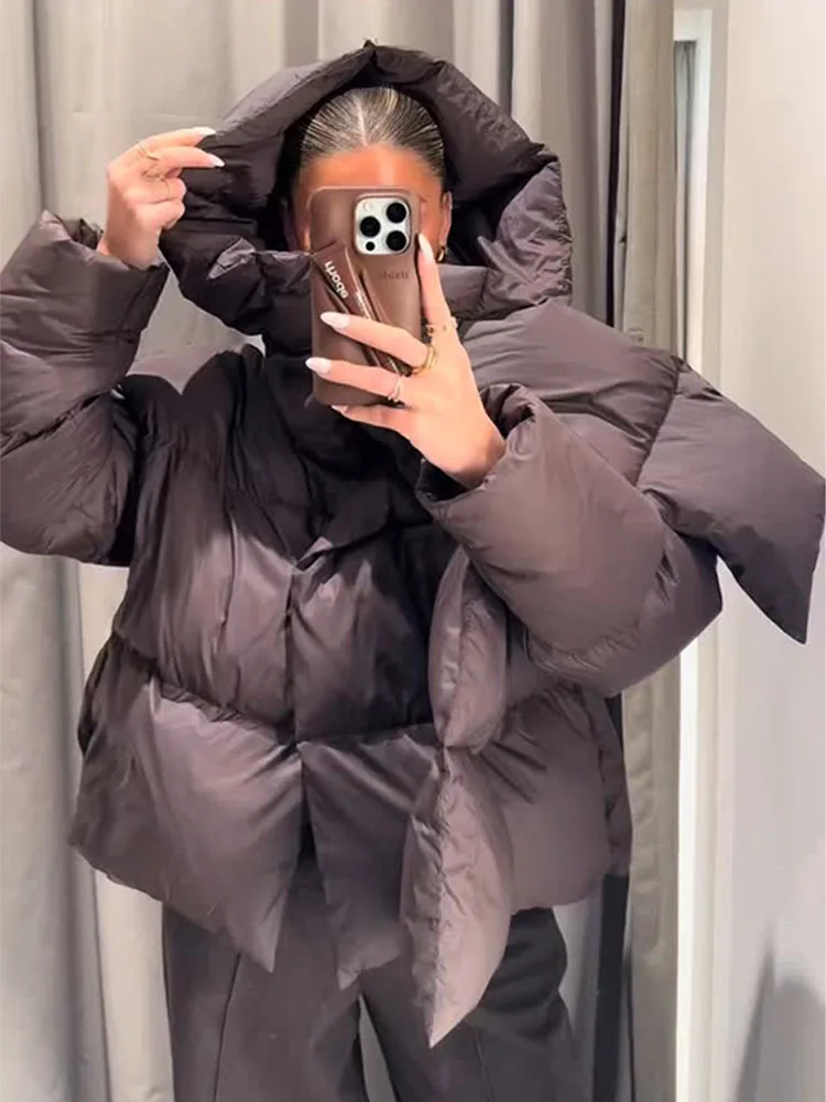 HH mujer invierno versátil bolsillos sólidos bufanda decoración Casual abrigos cálidos sueltos mujer moda cuello alto chaquetas de manga larga