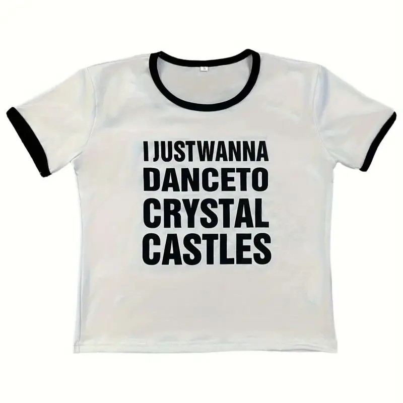 

Retro Y2K Style Spicy Girl Printed Pure Desire T-shirt Vintage Short Sleeve Top Base Layer Womens Casual Streetwear Clothing