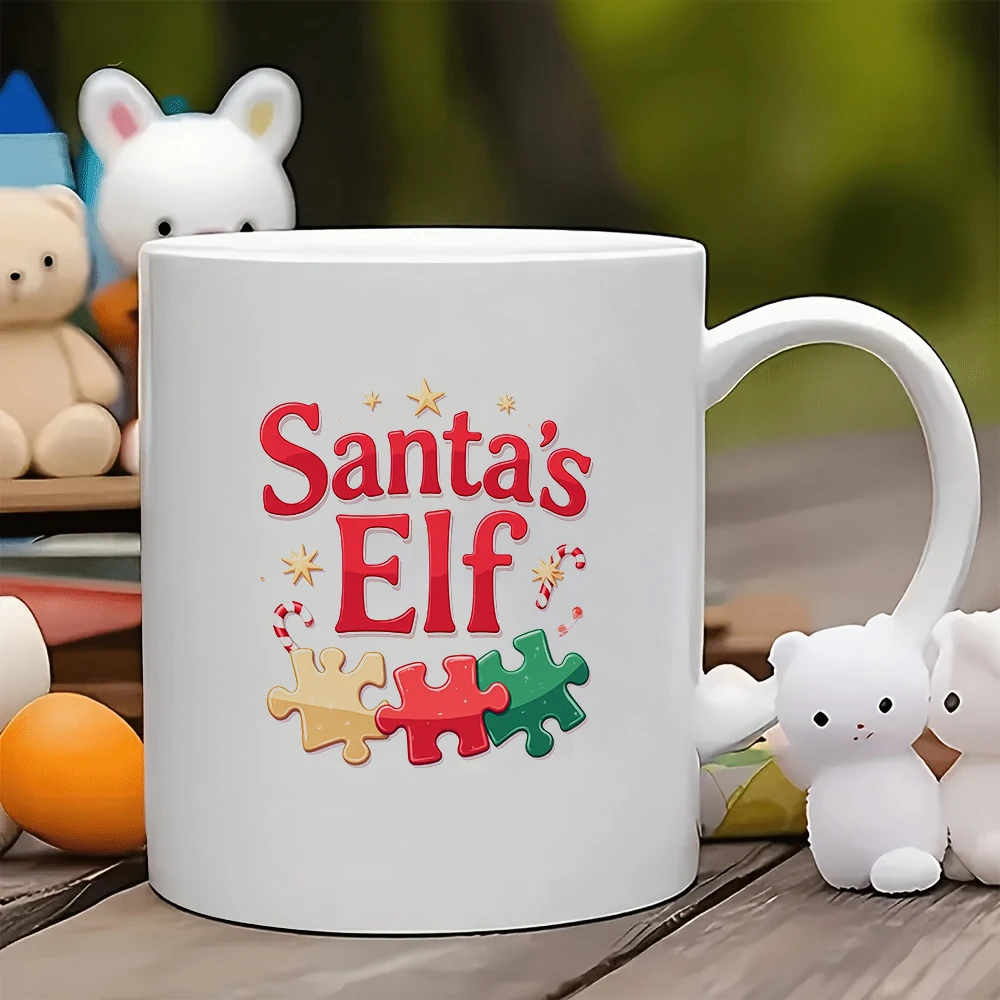 

11oz Mug + Christmas Elf Themed Cup Christmas Gift Kids Water Cup Family Office Coffee Cup Set