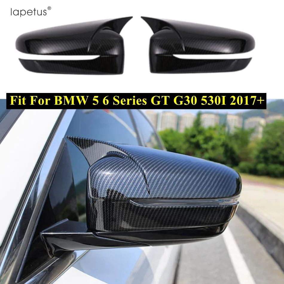 

Car Rearview Mirror Cap Shell Decoration Protection Cover Trim For BMW 5 6 Series GT G30 530I 2017 - 2023 ABS Black Accessories