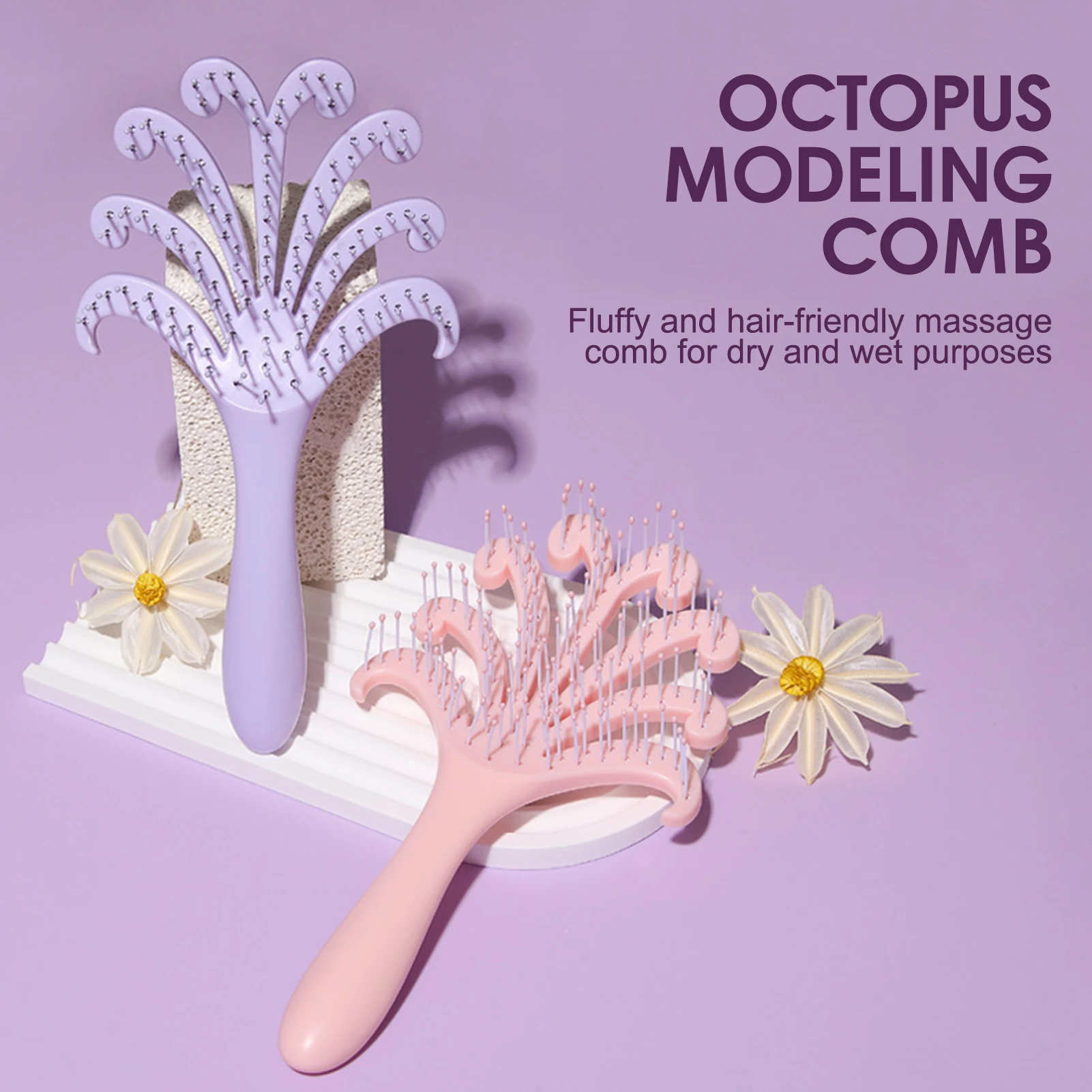 

1pcs Octopus Hair Comb Hair Brush For Volumizing Wet And Dry Hair Massage Scalp Anti Damage ABS Detangling Comb