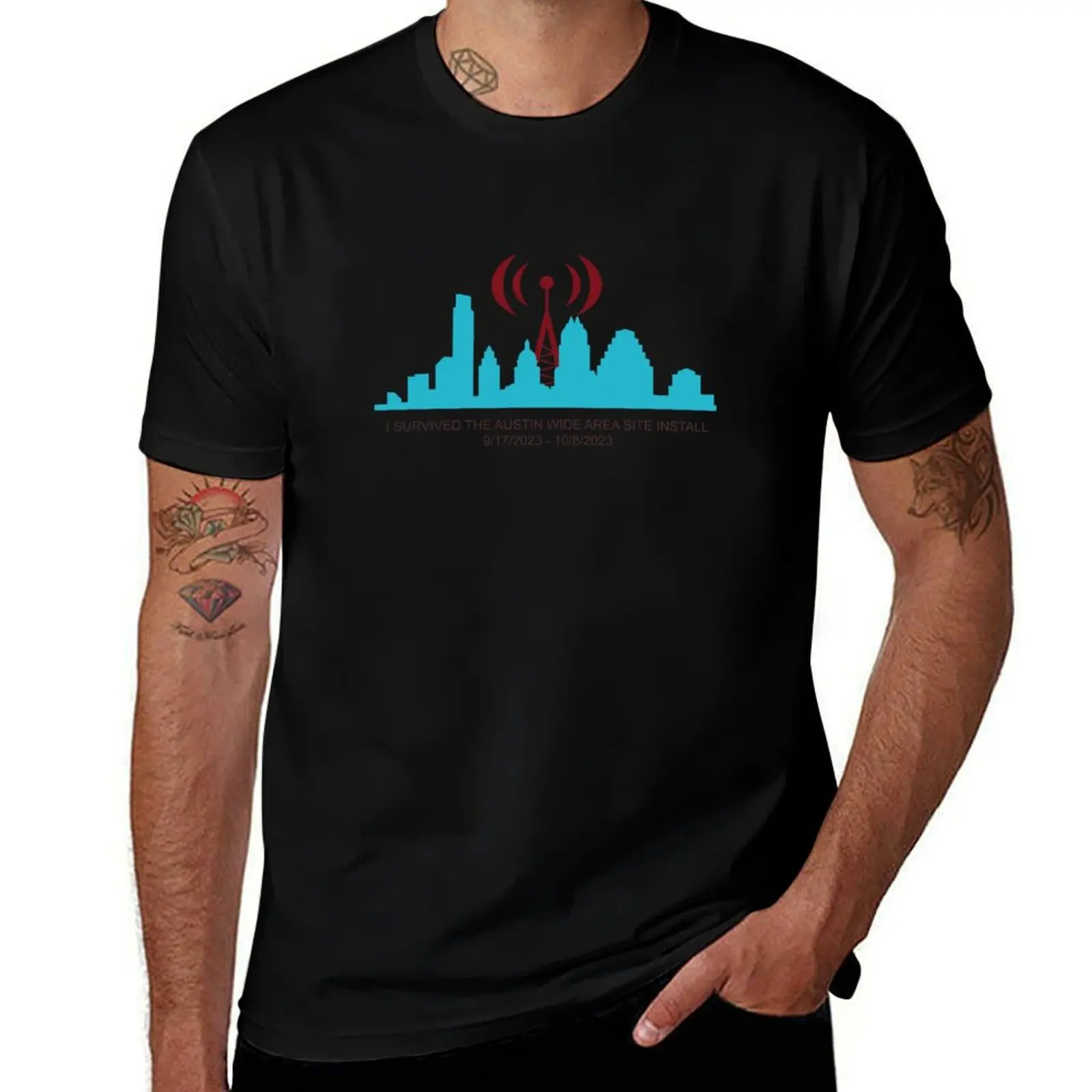 I survivied the austin wide area site install T-Shirt Casual Work Wear T-Shirt