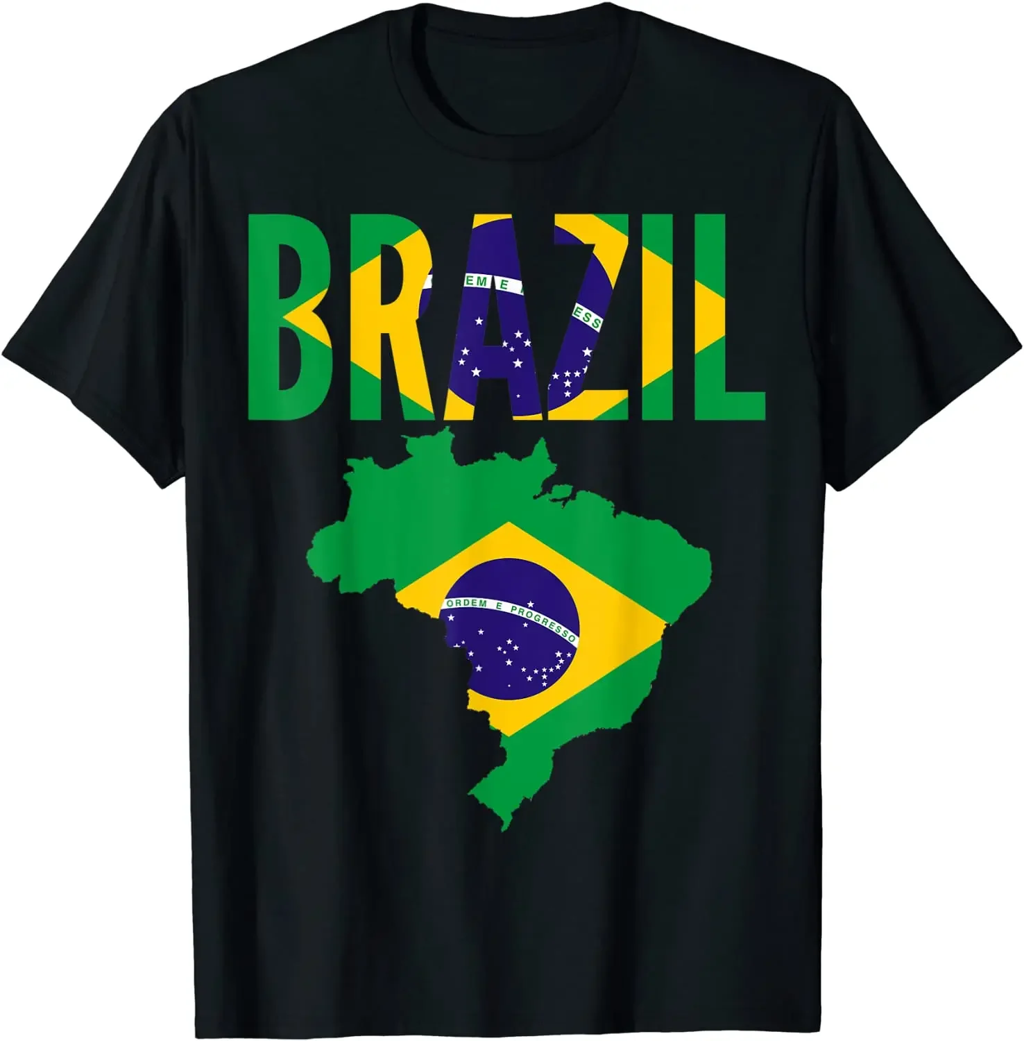 Brazilian Gift Brazil Country Map Flag T-Shirt 100% Cotton O-Neck Summer Short Sleeve Casual Mens T-shirt Size S-3XL