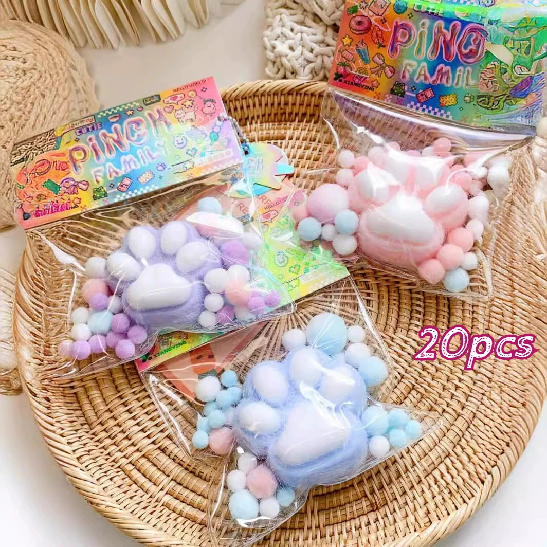 Jouets doux et collants en forme de patte de chat, accessoire de relaxation, pour décompresser et pincer