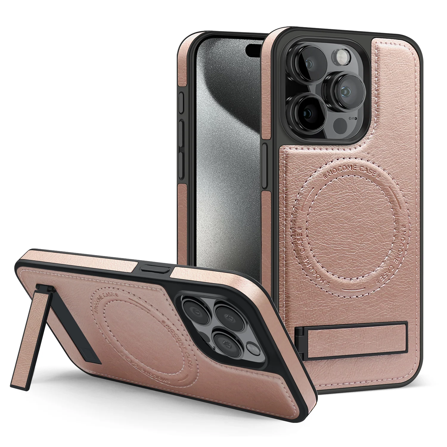 

10pcs Crystal-Shield Magnetic Stand Bracket Phone Case for Iphone 16E/16/15/14/13/12 Pro Plus Max Cover Wireless Charging