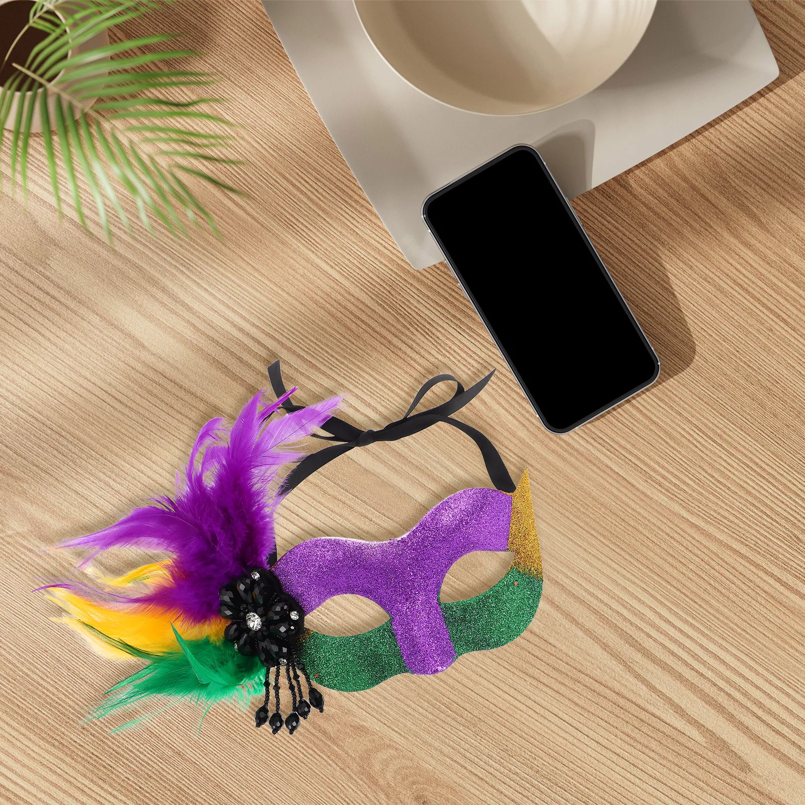 

Irish Easter Feathered Masquerade Mask Lightweight Comfortable for Carnival Mardi Gras Costume Party Mardi Gras Costumes