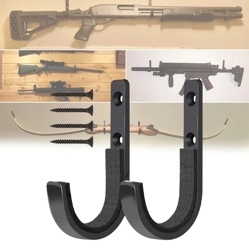 Support mural robuste pour armes à feu - Crochets rembourrés pour fusils et fusils à pommeau, pour un rangement sécurisé des arcs et de la pêche à l'arc