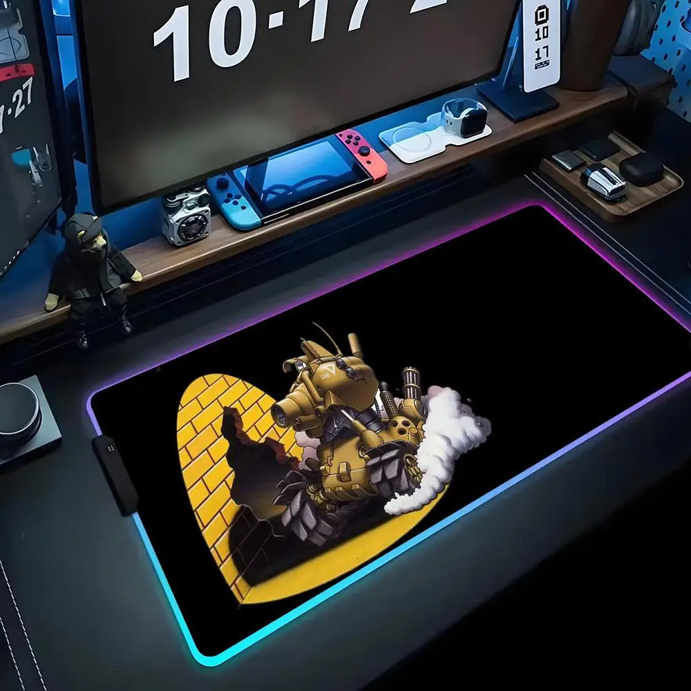 

Game metal slug Mouse Pad RGB Gaming Mousepad Big LED Pad PC Desk Mat Luminous Mouse Pad Large Keyboard Mats Table Rug With
