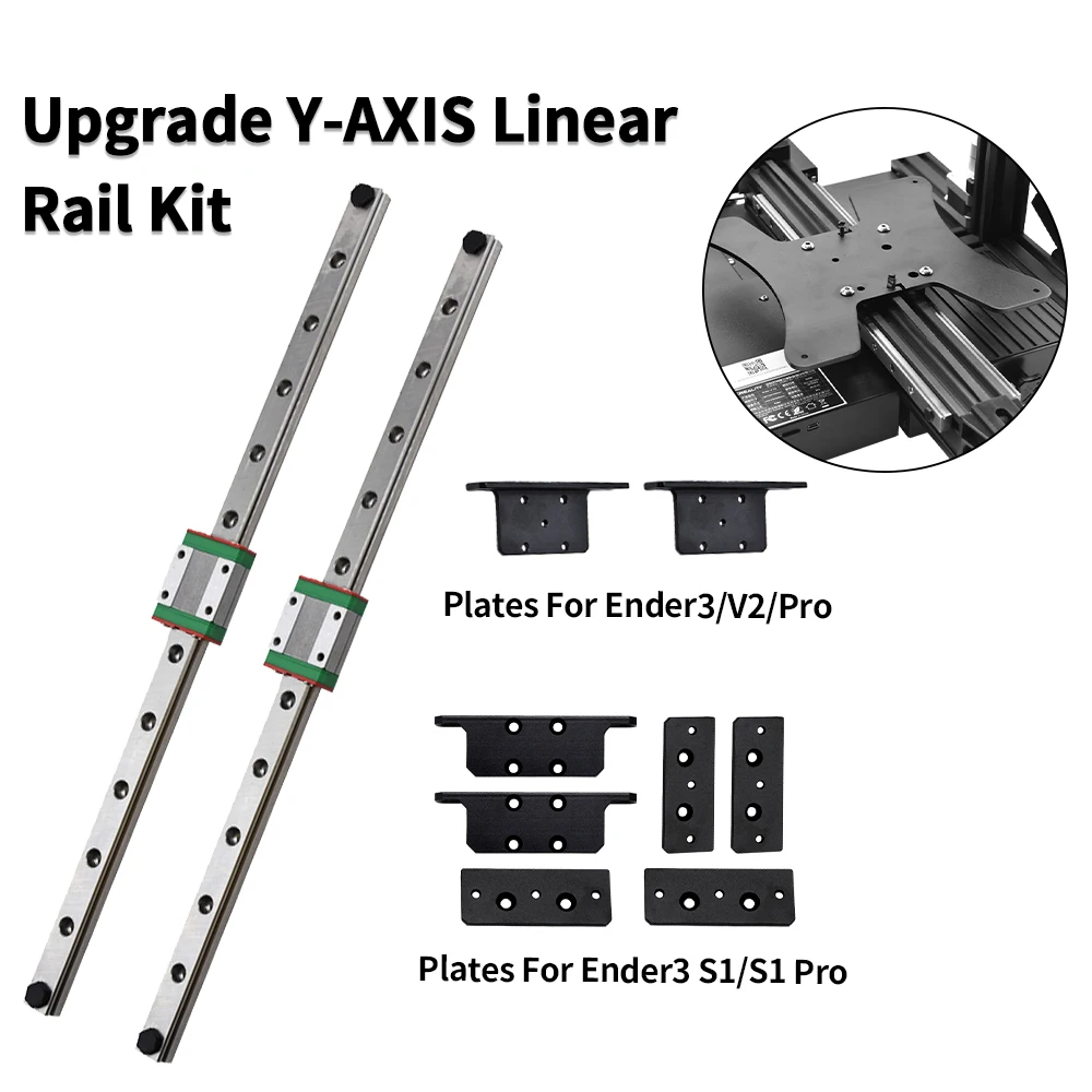 Ender 3/Pro/S1/Ender 3 V2 3D Printer Upgarde Y Axis Linear Rail Kit X Axis Upgrade Kit with Bracket for Ender 3 V3 SE Rail Guide