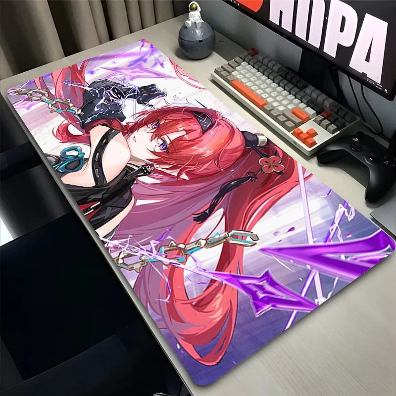 Mouse Pad Laptop Anime Extended Desktop Mat Computer Gamer W-wuthering Waves Yinlin Mousepad PC Gaming Accessories Keyboard Pad