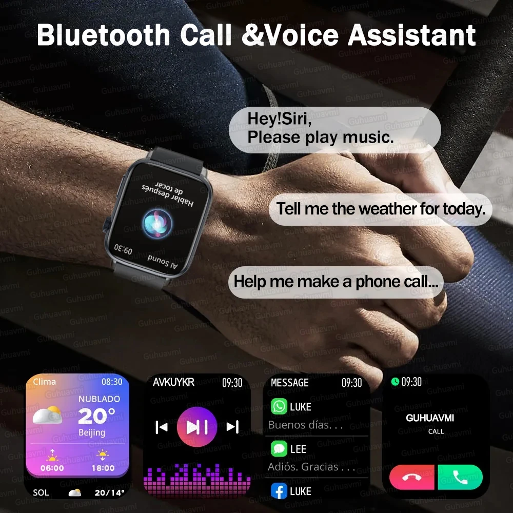 New For Xiaomi Bracelet NFC Smart Watch Men Women 1.85 inch AMOLED Screen 100+Sport Modes Bluetooth Call Waterproof Smartwatches