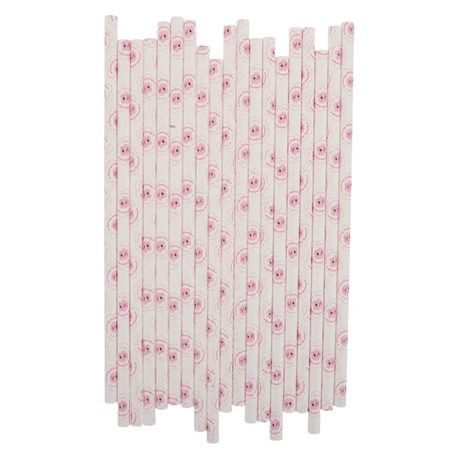 50pcs Cotton Candy Machine Sticks 30cm Food-Grade Paper Wands Assorted Colors for Carnival & Commercial Use