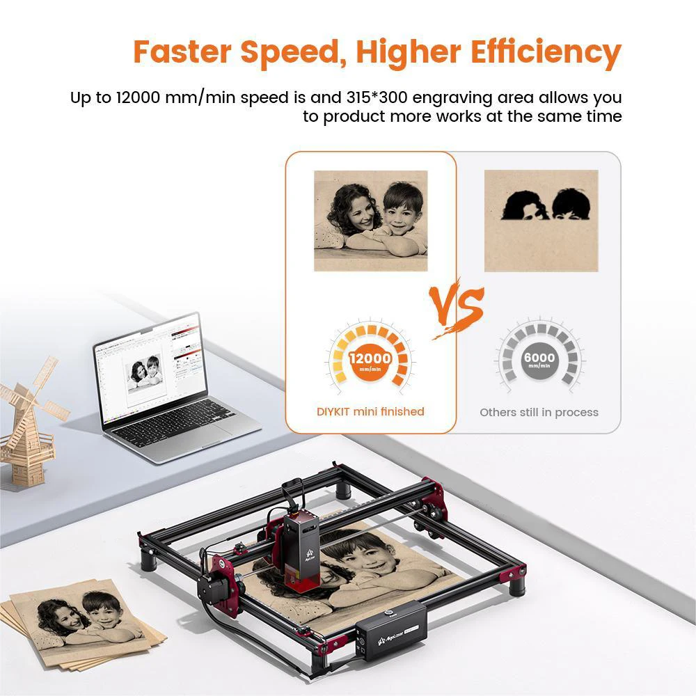 Algolaser Mini 5W Laser Master Engraver Cutter Metal DIY Marker Engraving Cutting Machine CNC Desk Printer Wood Acrylic Leather