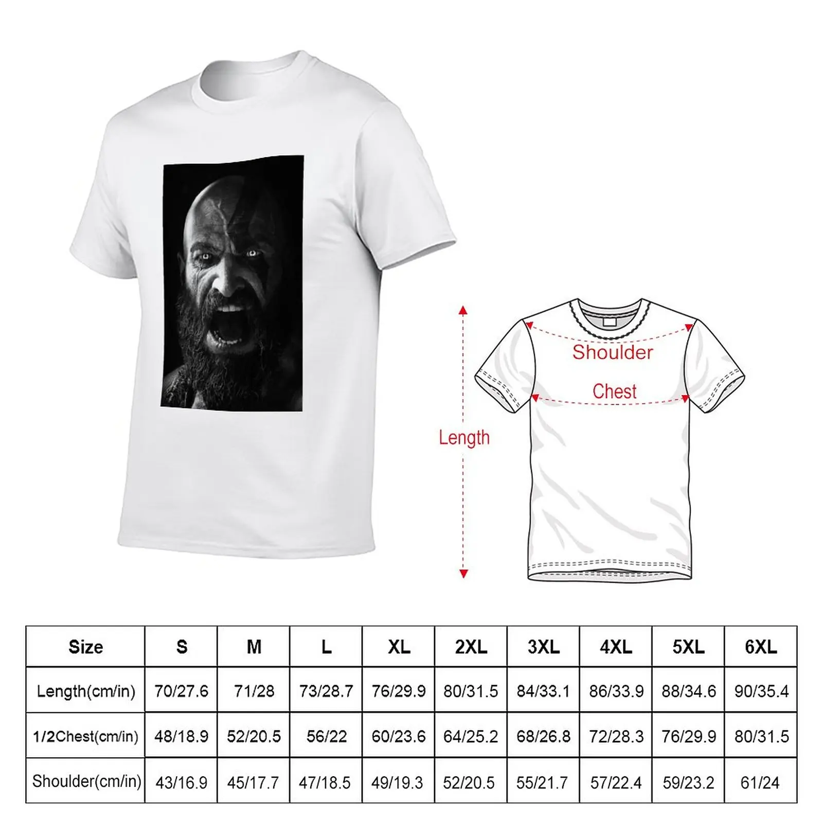 New Kratos - black and white T-Shirt cute tops plain t-shirt plus size t shirts Men's t shirts