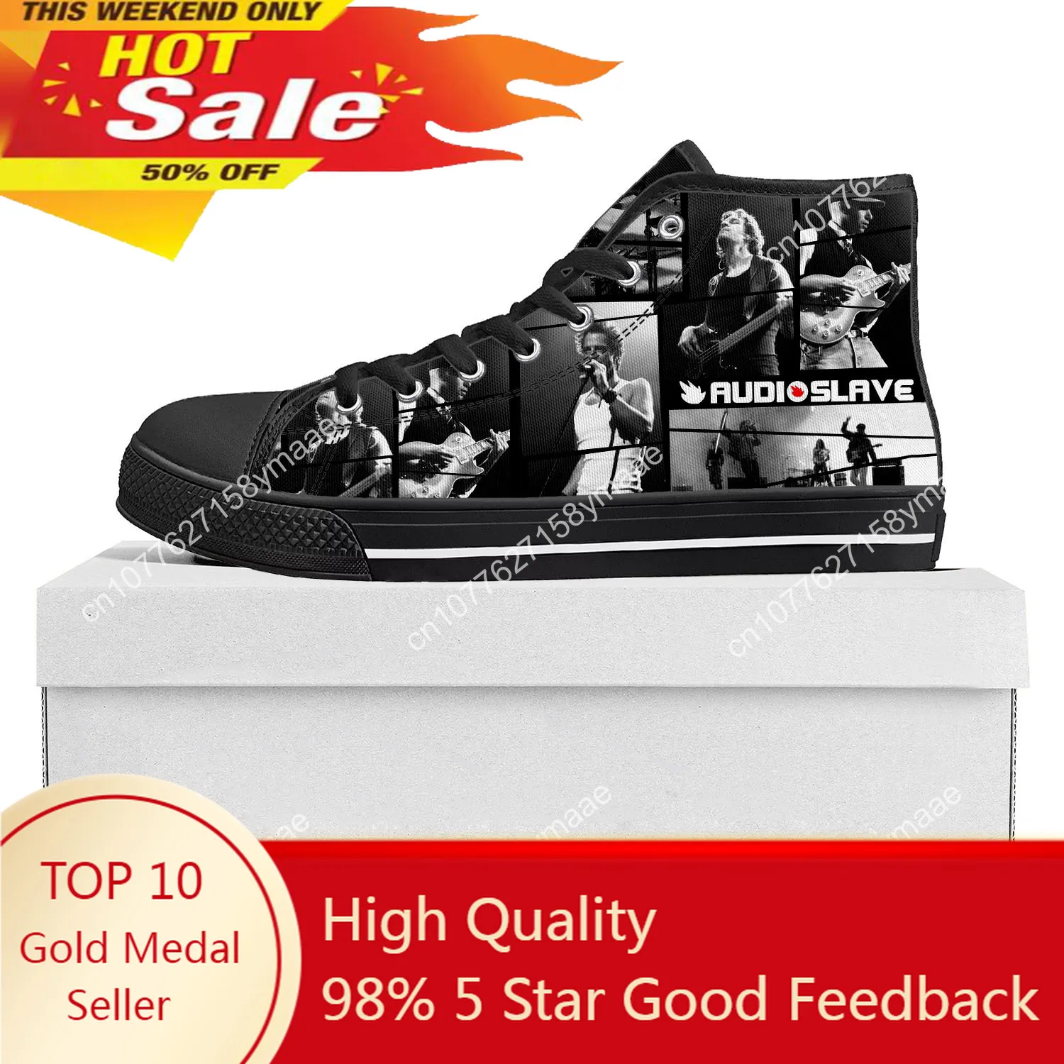 Audioslave Rock Band High Top High Quality Sneakers Mens Womens Teenager Canvas Out of Exile Sneaker Casual Shoes Customize Shoe