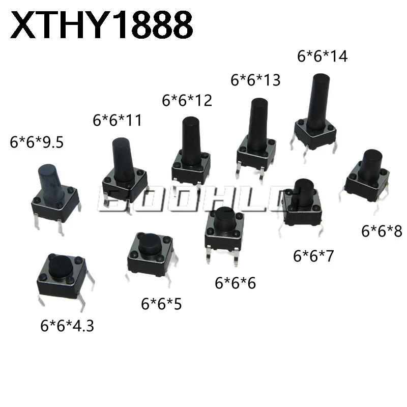 50PCS 6X6 Mini Push…