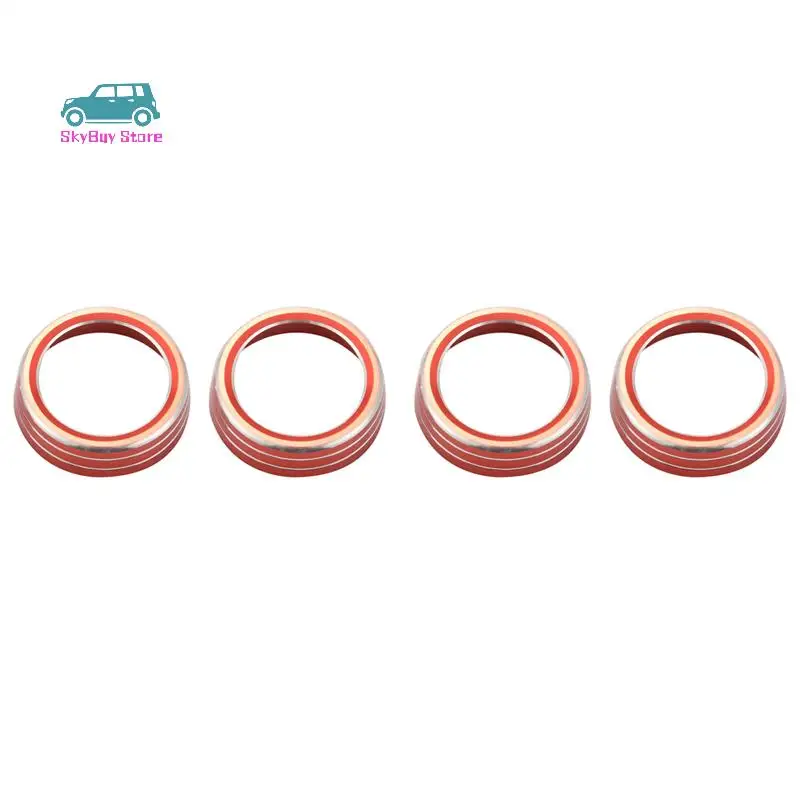 4X For 10Th Gen Honda Civic Air Condition Knob Cover, Anodized Aluminum AC Switch Temperature Climate Control Rings(Red)