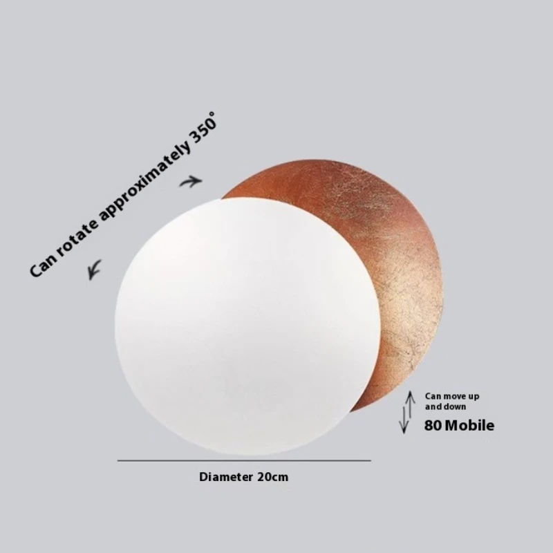 Creatieve Maansverduistering Gangpad Wandlamp Gang Nachtkastje Woonkamer Ronde Goud Koper LED Blaker Trap Gang Licht