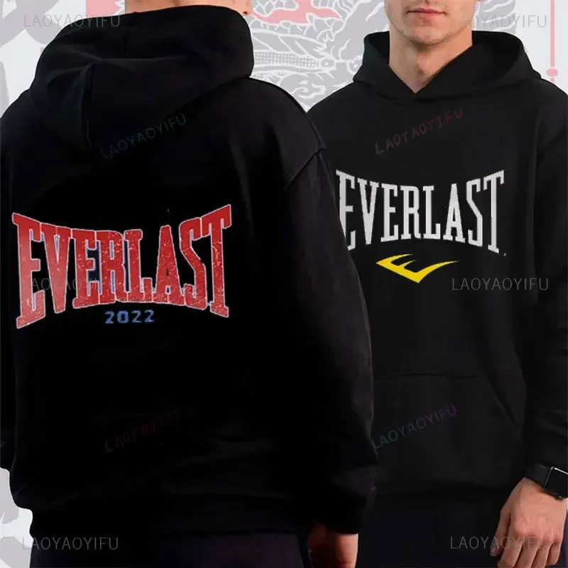 Harajuku Casual Fashion Everlast Logo Font Graphic Sweatshirt Hoodies Man Autumn Classic Hot Product Street Fashion Hot Sale