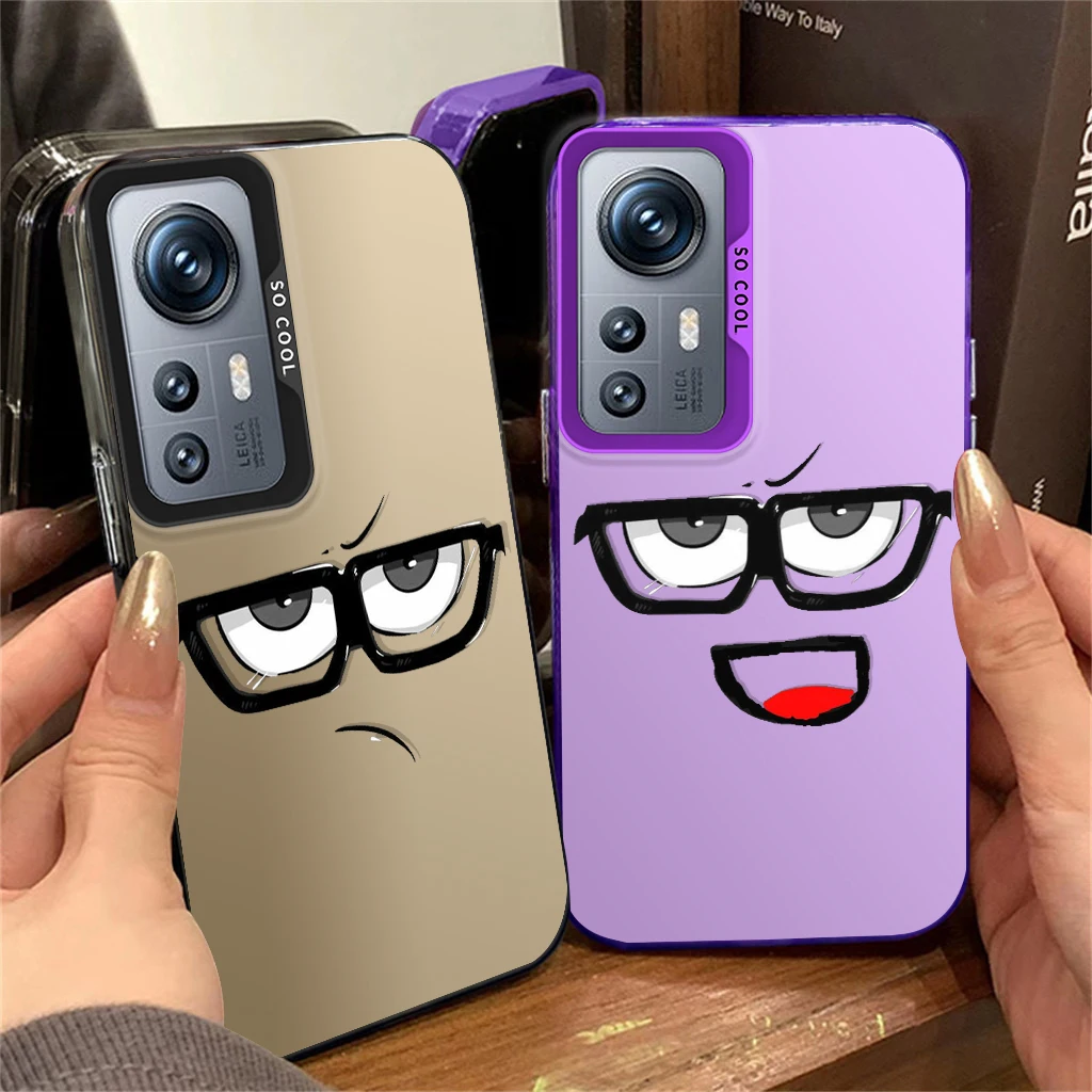 Eyes Man Humor For Redmi Note 13 12S 11S 10Lite Pro Max Plus 4G 5G Fashion Colorful Silver Phone Case