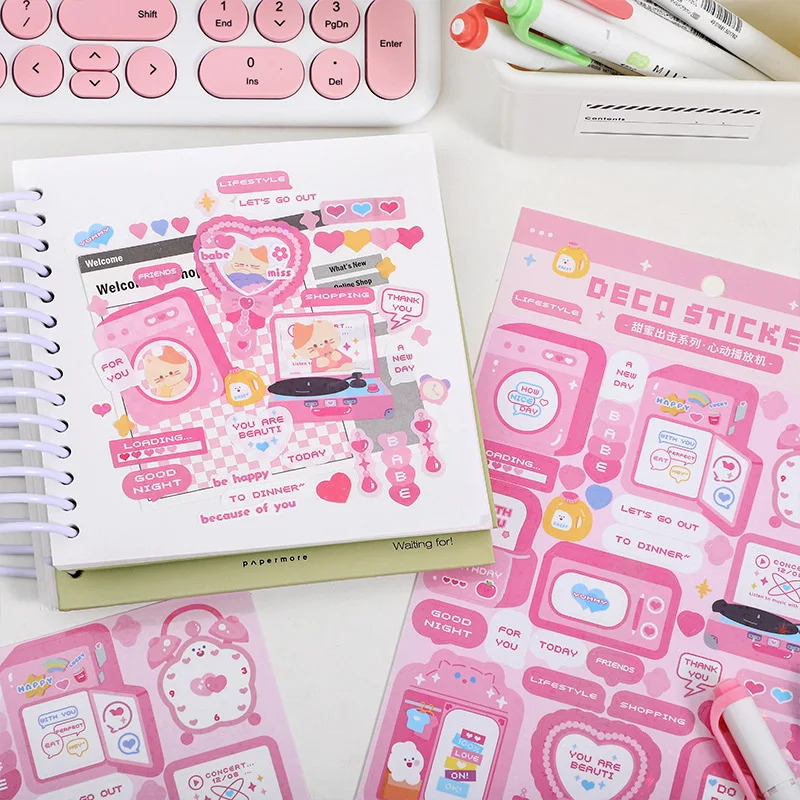 Cute Sweet attack series Stickers Text Dialog Idol Card DIY Material Scrapbooking Decorative Sticker Personalized Stationery